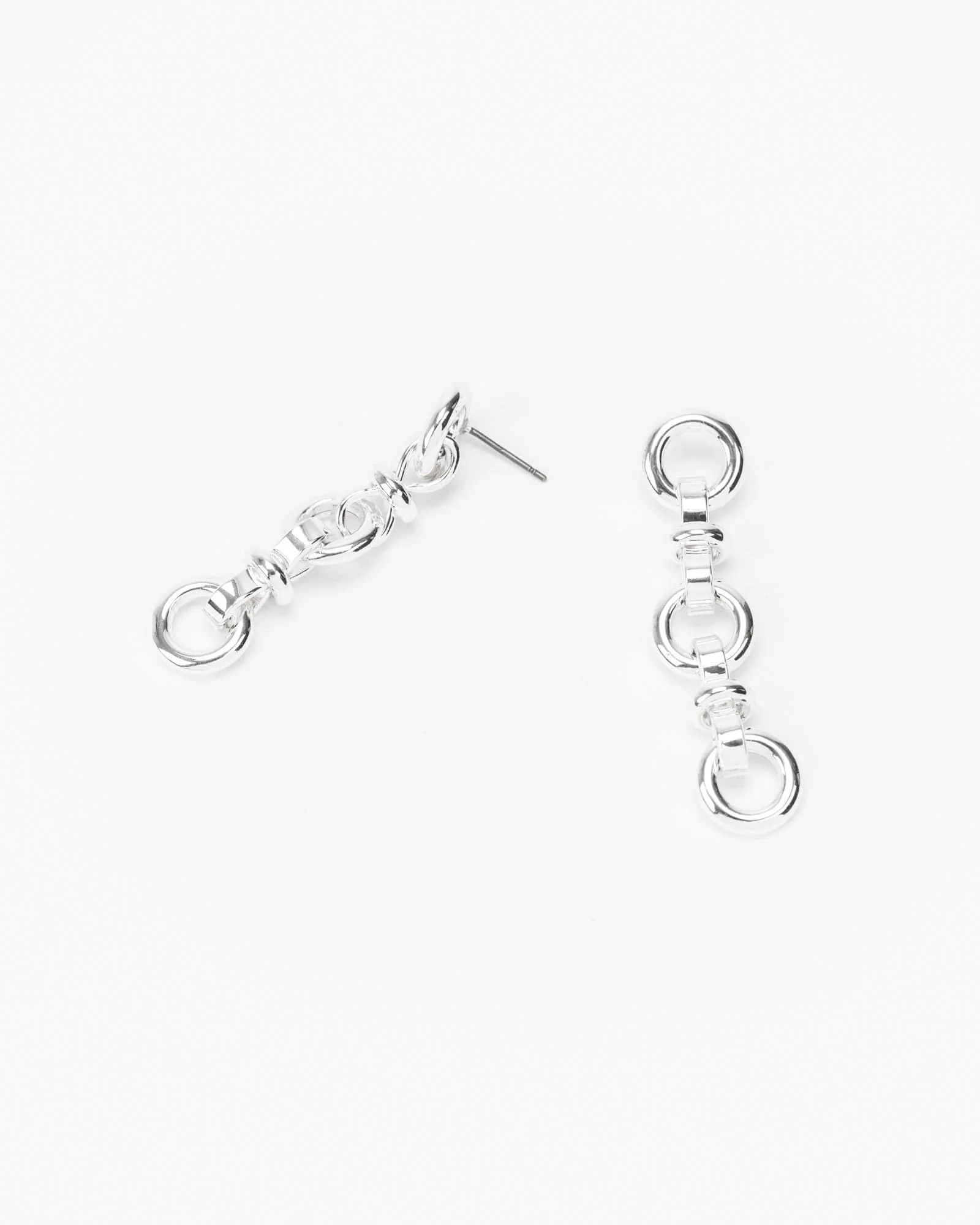 Silver Chain Link Drop Earrings