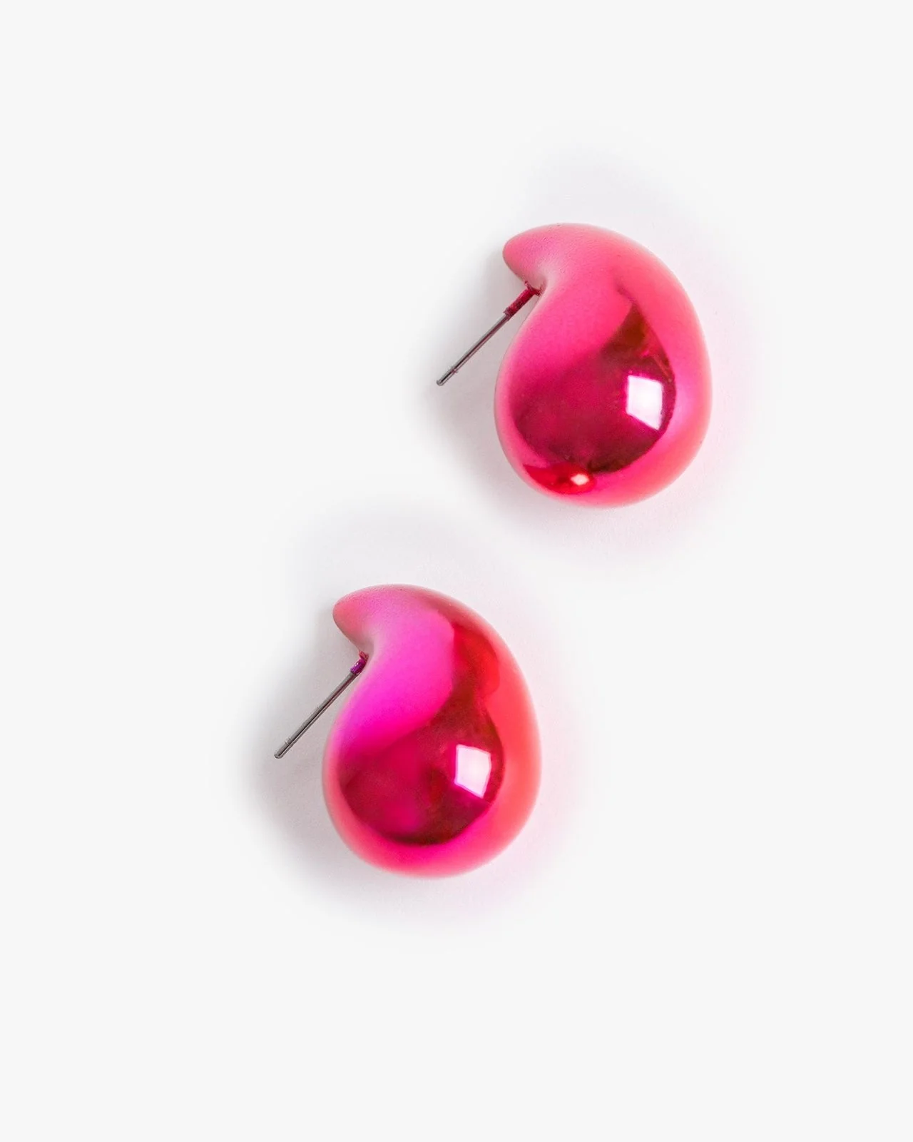 Pink Coloured Tear Drop Earrings