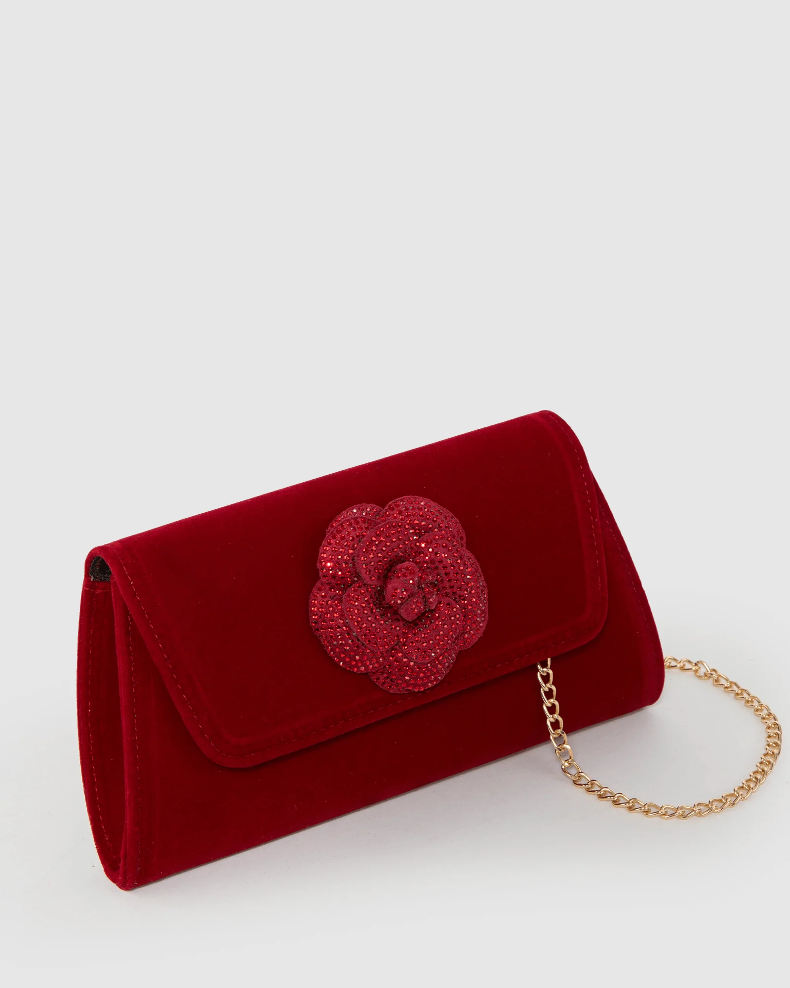 Red Leaha Rose Evening Clutch Bag