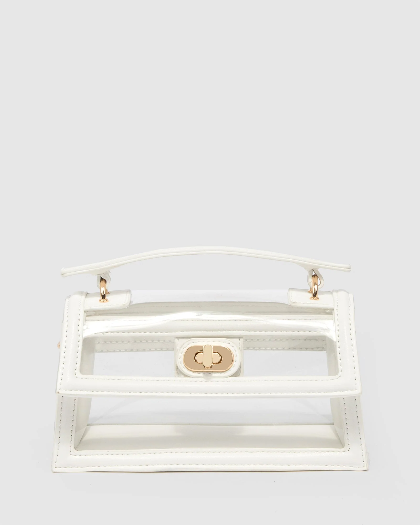 White Luna Flat Top Handle Bag