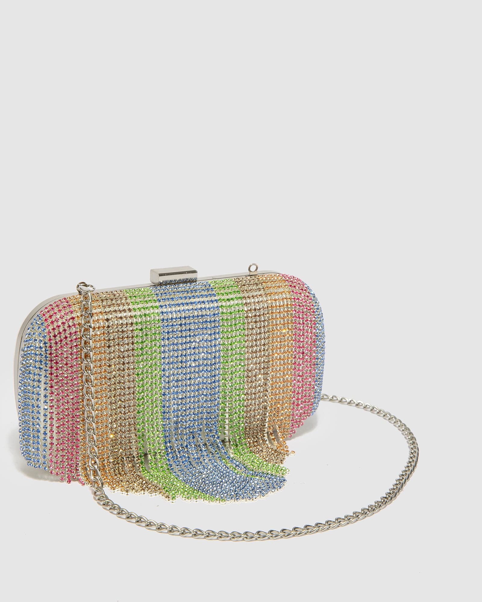 Multi Colour Tahlia Fringe Clutch Bag
