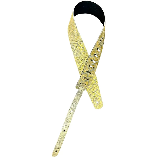 Snake Skin Guitar Strap Gold 25 in