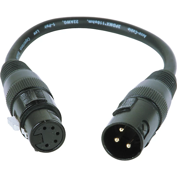 3 Pin Male XLR to 5 Pin Female XLR Turnaround