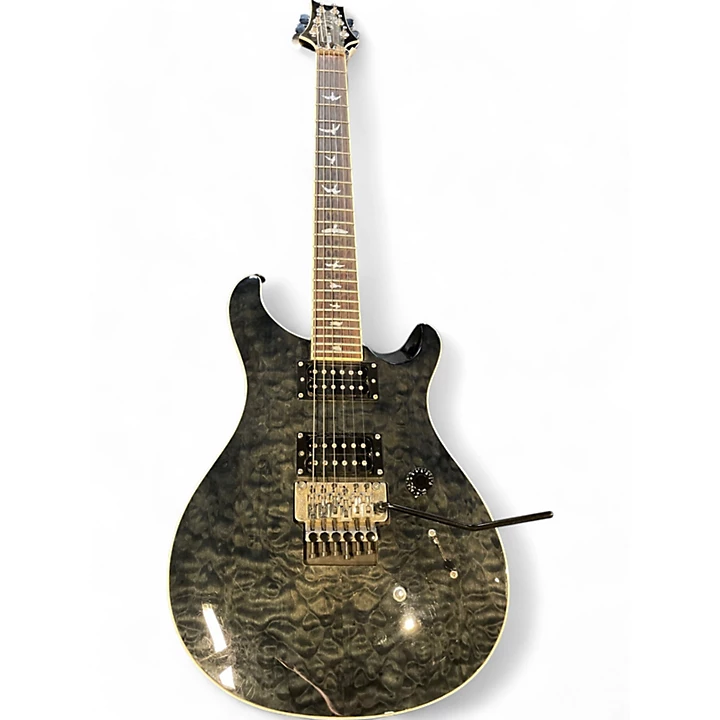 Used PRS SE Custom 24 fLOYD Trans Black Solid Body Electric Guitar