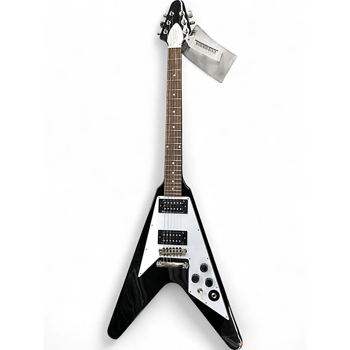 Used Epiphone Kirk Hammet Flying V Black Solid Body Electric Guitar