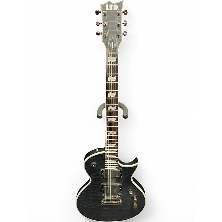 Used ESP LTD EC401QM Trans Black Solid Body Electric Guitar