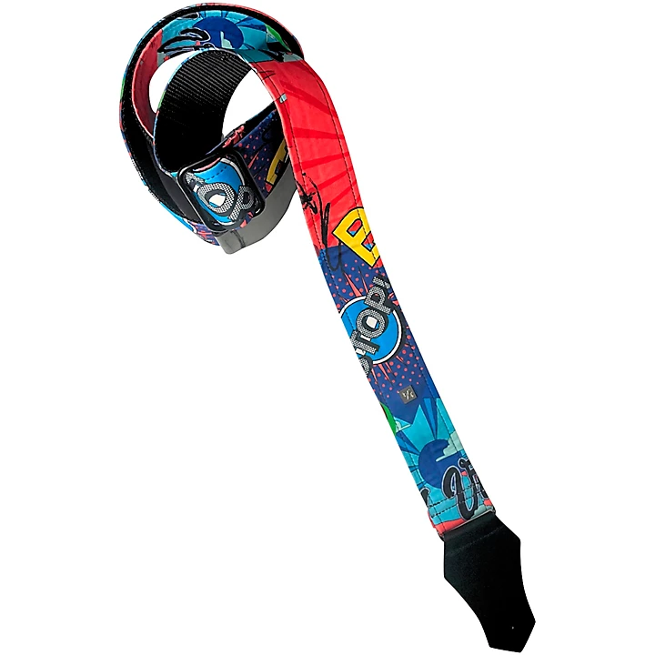Good Vibes Pop Art Guitar Strap 2 in