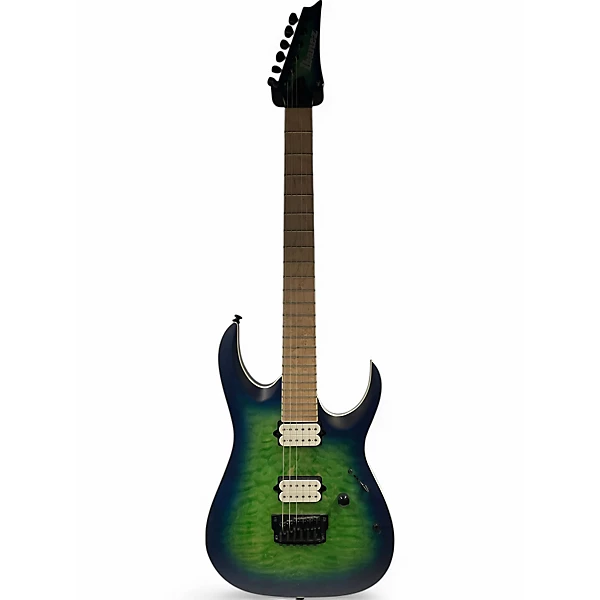 Used Ibanez RGAIX6MQM Surreal Blue Burst Solid Body Electric Guitar