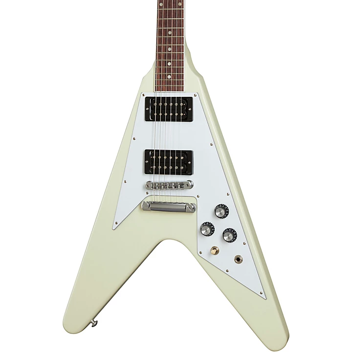 Gibson 70s Flying V Electric Guitar Level 2 Classic White
