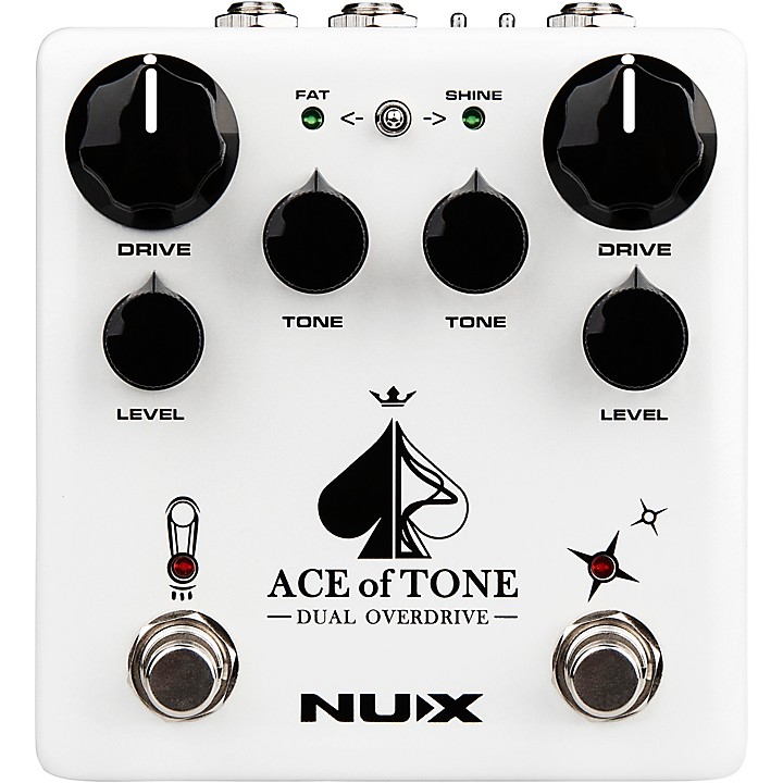 Ace of Tone Dual Overdrive Effects Pedal White