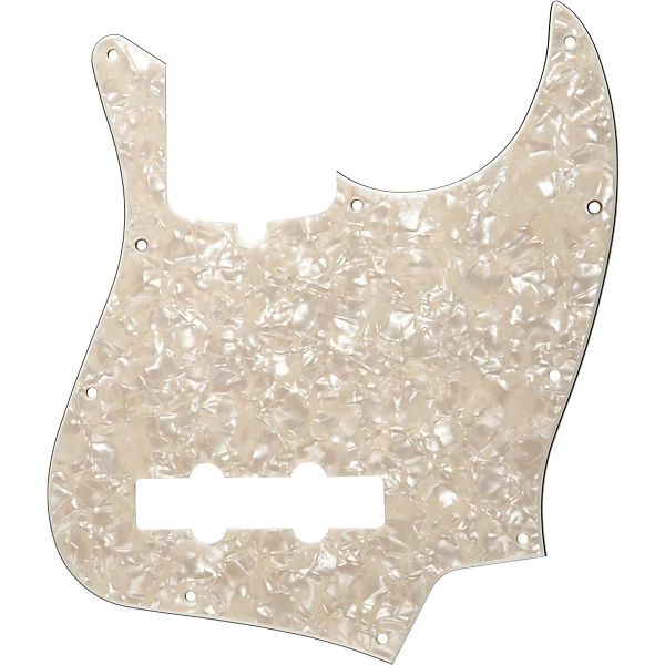 10 Hole Standard Jazz Bass Pickguard Aged White Pearl