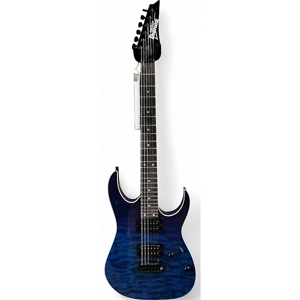 Used Ibanez GRG120QASP Blue Sapphire Solid Body Electric Guitar