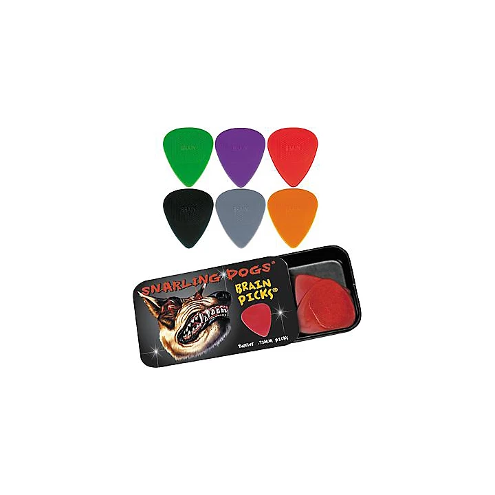 Brain Guitar Picks and Tin Box 1 Dozen 60 mm
