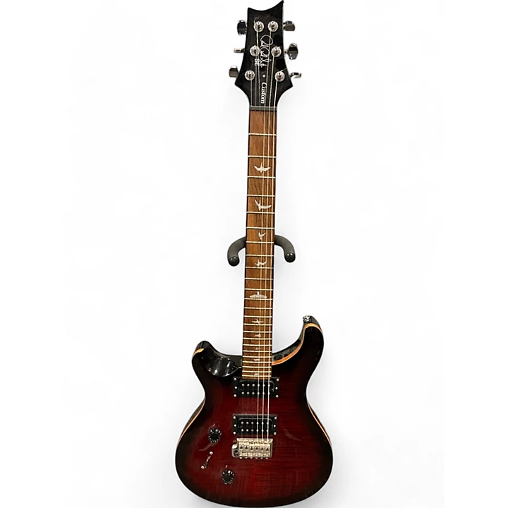 Used PRS SE Custom 24 Fire red burst Solid Body Electric Guitar