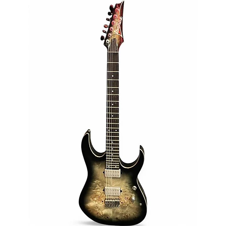 Used Ibanez RG1121PB Black Charcoal Burst Solid Body Electric Guitar