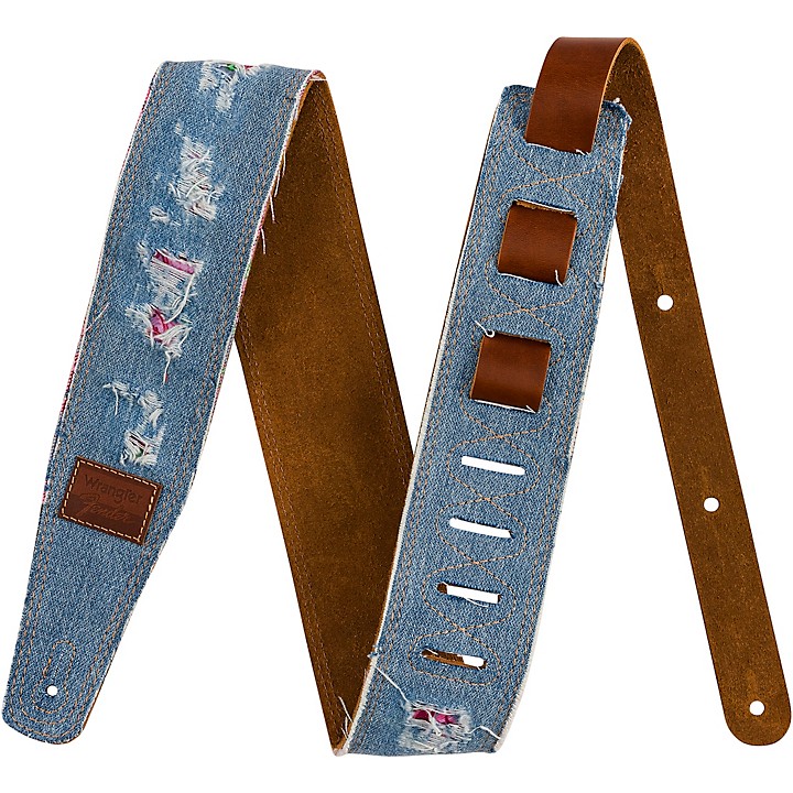 Wrangler Ripped Denim Strap Indigo
