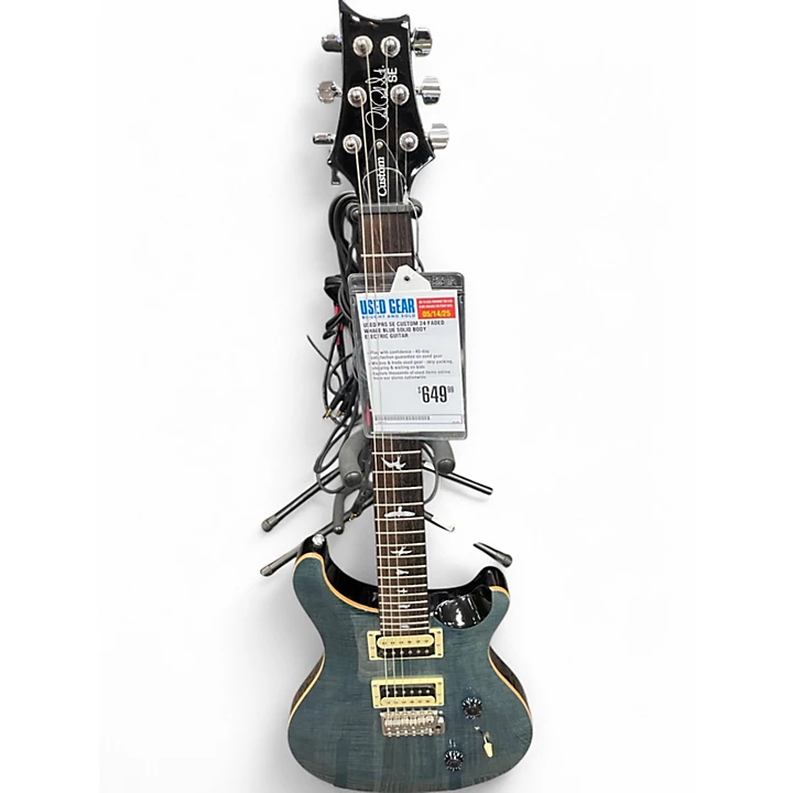 Used PRS SE Custom 24 FADED WHALE BLUE Solid Body Electric Guitar