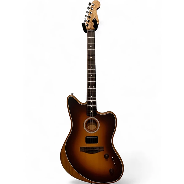 Used Fender Acoustasonic Jazzmaster sunburst Acoustic Electric Guitar