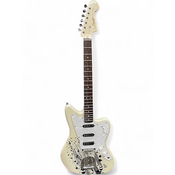 Used Squier SCANDAL MAMI JAZZMASTER WHITE Solid Body Electric Guitar