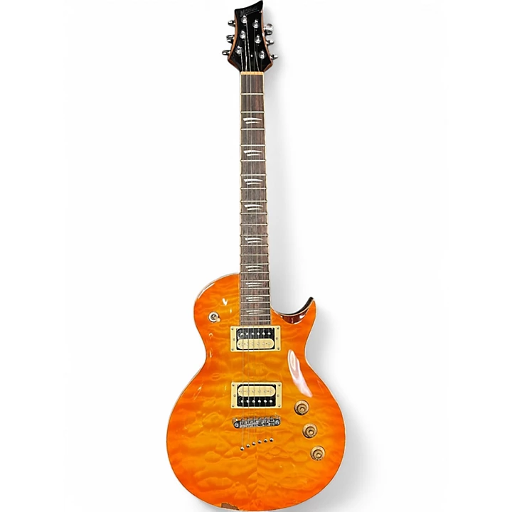 Used Mitchell MS400 Trans Amber Solid Body Electric Guitar