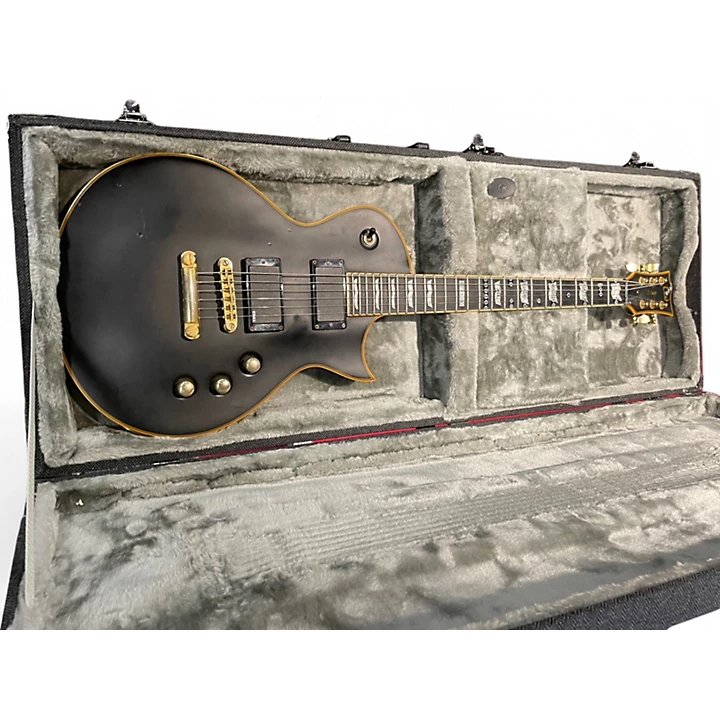 Used ESP LTD EC1000 Black and Gold Solid Body Electric Guitar