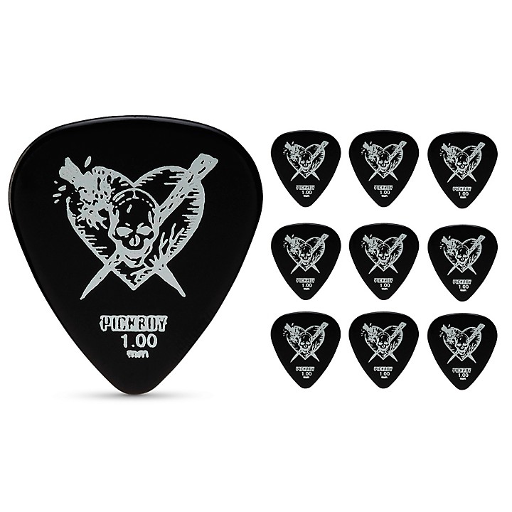 Broken Heart Skull Celltex Guitar Picks 100 mm 10 Pack