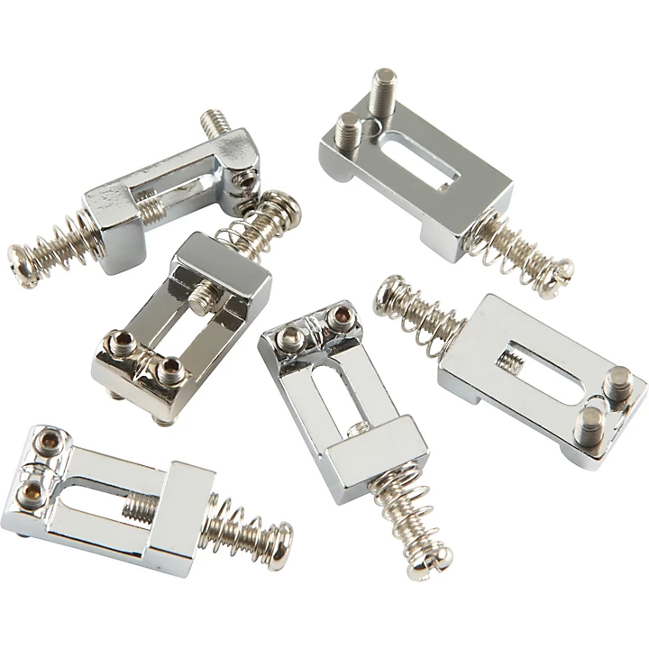 S Style Bridge Saddle Set W Spring Screw Chrome