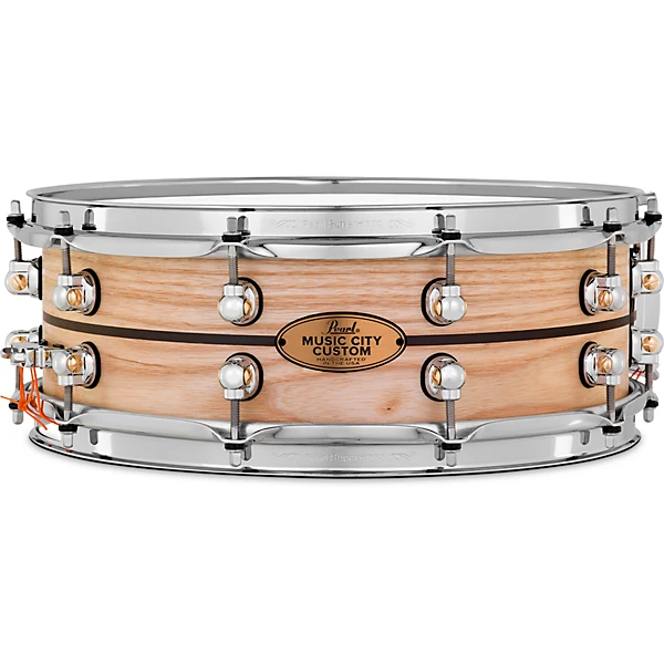 Pearl Music City Custom Solid Shell Snare Ash with Ebony Inlay 14 x 5 in.