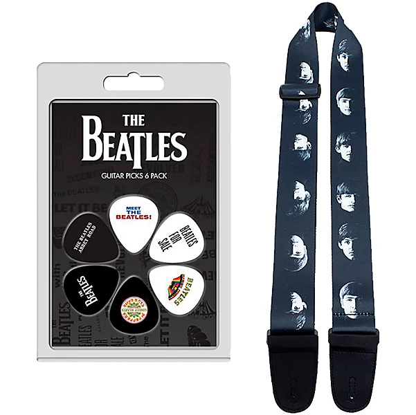 The Beatles Guitar Strap and Picks Licensed Bundle