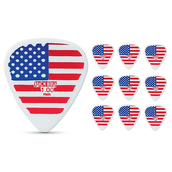 USA Flag Large Celltex Guitar Picks 100 mm 10 Pack