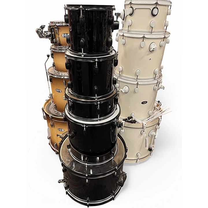 Bcp Used Bcp 8 Piece BEGINNER DRUM SET Black Drum Kit.gc