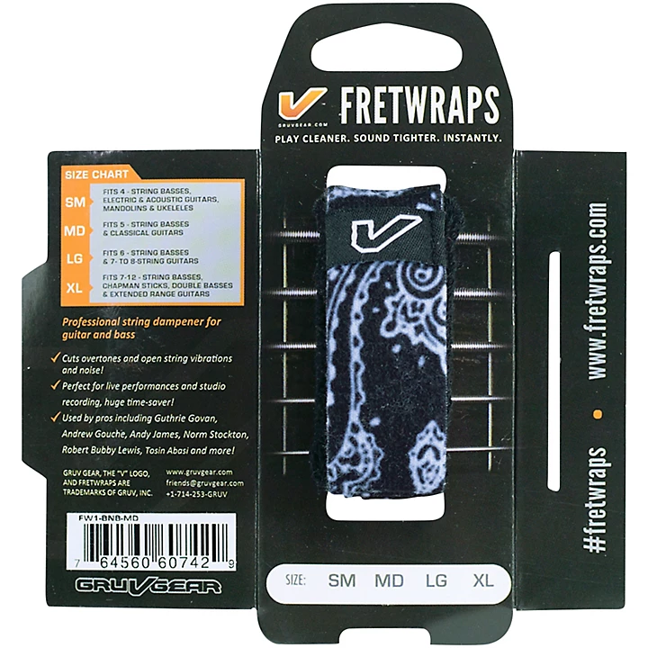 Bandana FretWraps Black Bandana Black Small