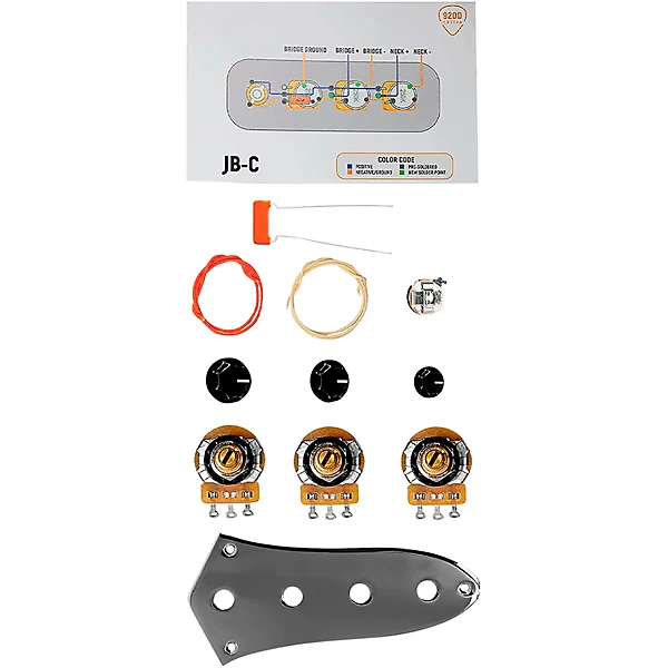 JB C KIT Fender 62 Jazz Bass Control Plate Upgrade Wiring Kit