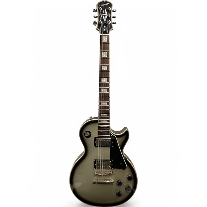 Used Epiphone Les Paul Custom silver burst Solid Body Electric Guitar