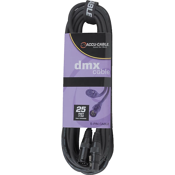 5 Pin DMX Lighting Cable 25 ft