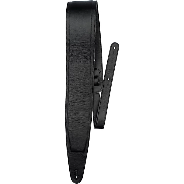 Padded Garment Italian Leather Guitar Strap Black 35 in