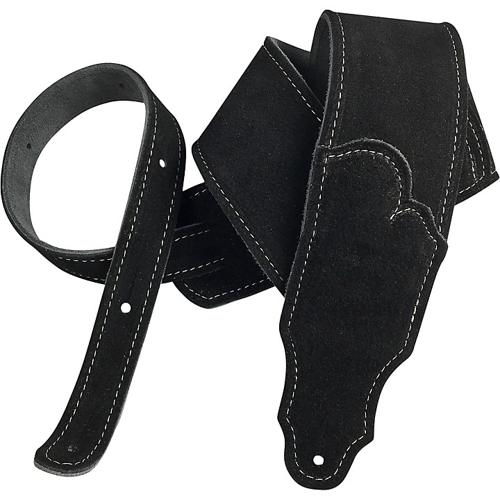 25 Suede Guitar Strap Black 25 in