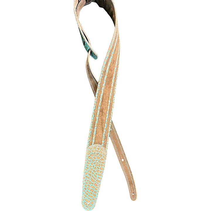 Crocodile Guitar strap Green 25 in