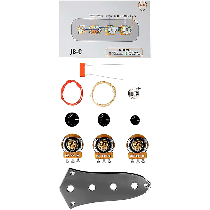 JB C KIT Fender 62 Jazz Bass Control Plate Upgrade Wiring Kit
