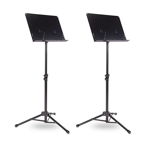 Tripod Orchestral Music Stand Regular Black 2 Pack