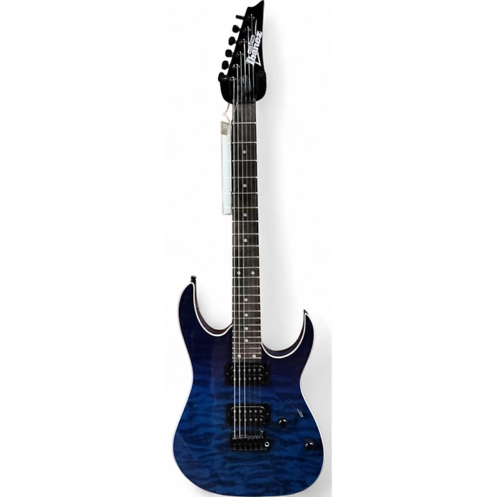 Used Ibanez GRG120QASP Blue Sapphire Solid Body Electric Guitar