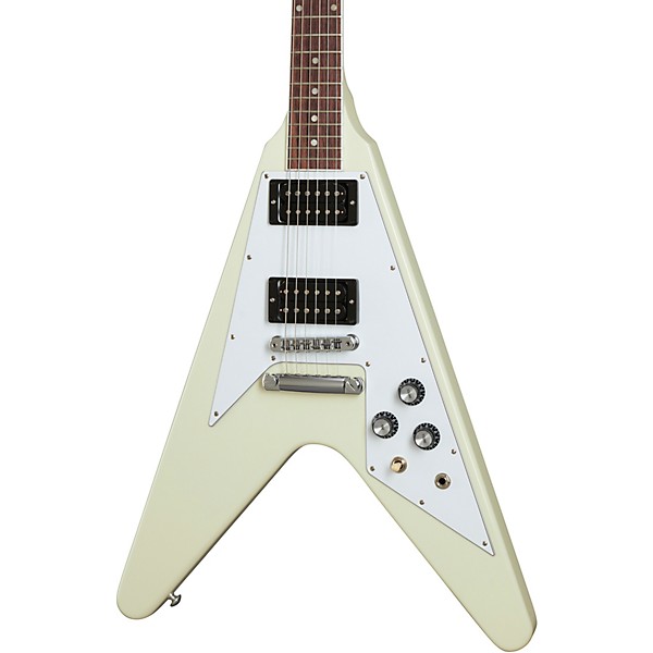 Gibson 70s Flying V Electric Guitar Level 2 Classic White