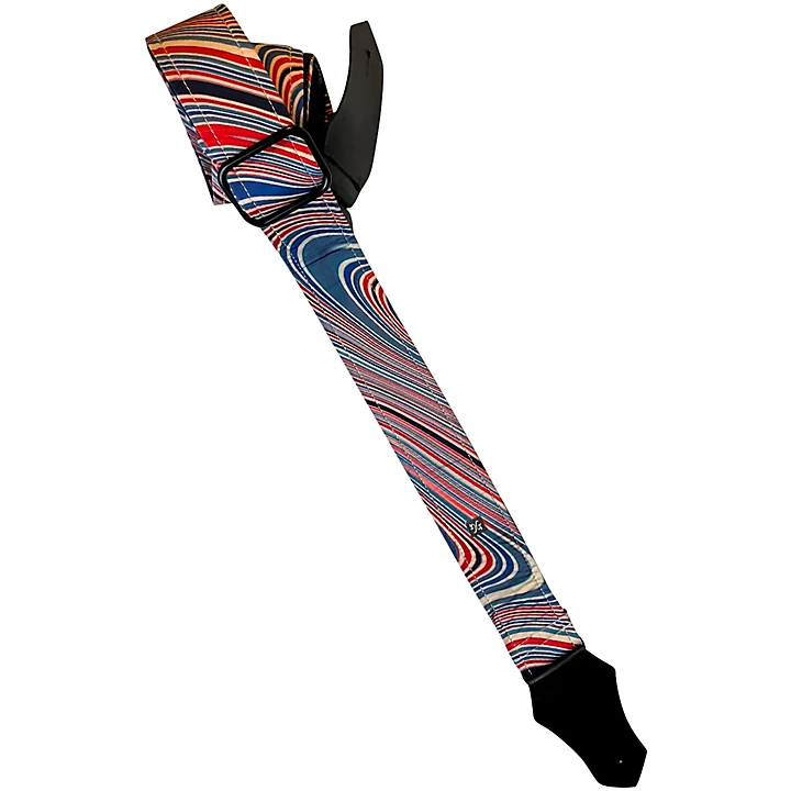 Good Vibes Groovy Guitar Strap Red 2 in