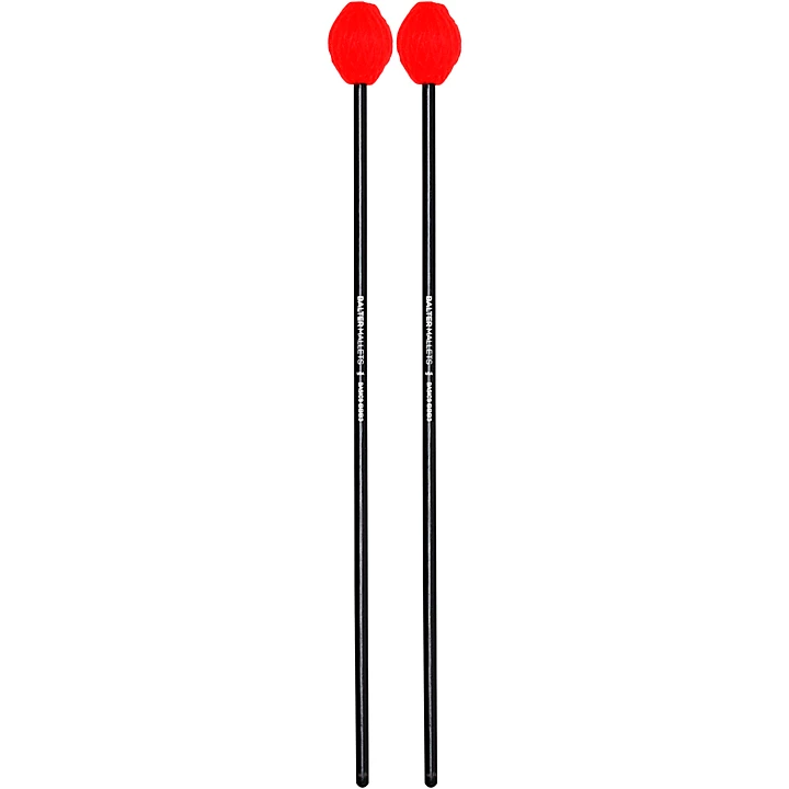 Basics Black Birch Keyboard Mallets Soft Red Yarn