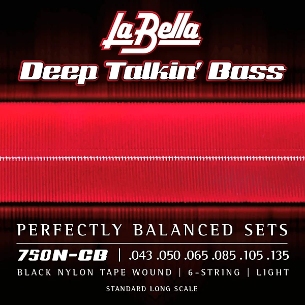 Deep Talkin Bass Black Nylon Tape Wound 6 String Bass Strings