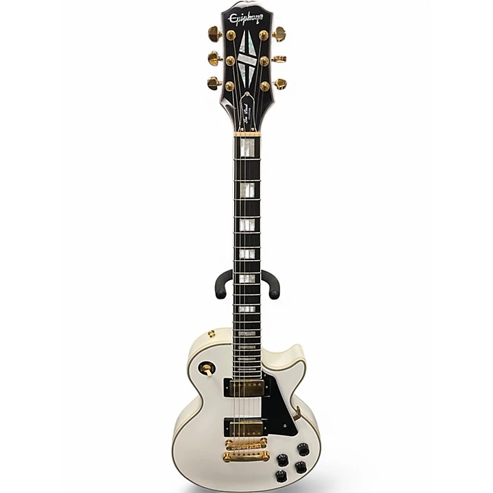 Used Epiphone Les Paul Custom Alpine White Solid Body Electric Guitar