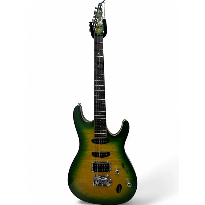 Used Ibanez SA460QMW Tropical Turquoise Solid Body Electric Guitar