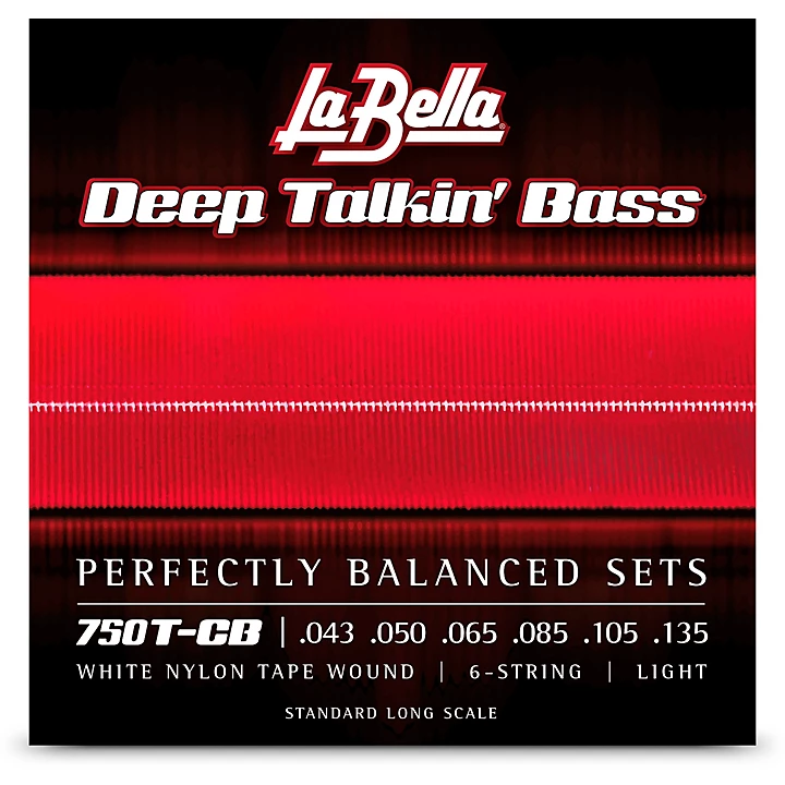 Deep Talkin Bass White Nylon Tape Wound 6 String Bass Strings