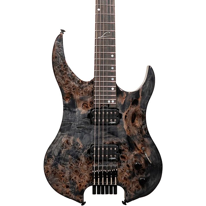 Ghost 6 string Super Shred Series Electric Guitar Black Burl