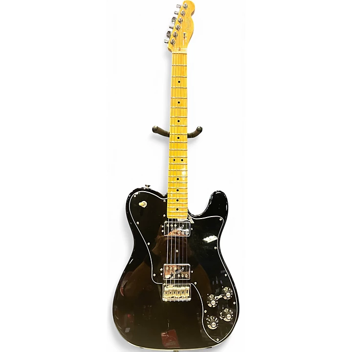 Used 2017 Fender American Deluxe Telecaster BLACK Solid Body Electric Guitar